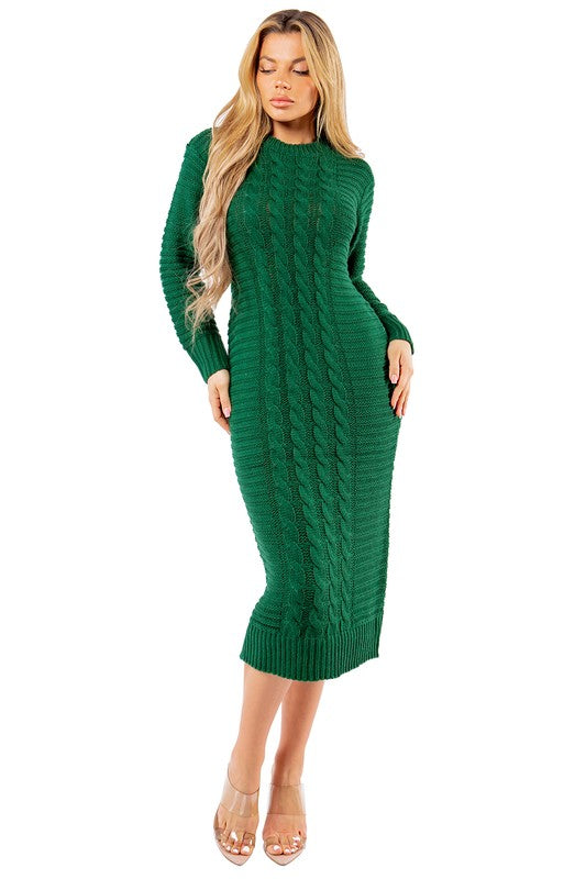WOMEN FASHION LONG MAXI SWEATER DRESS