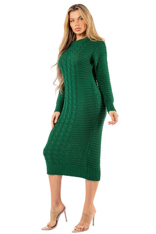 WOMEN FASHION LONG MAXI SWEATER DRESS