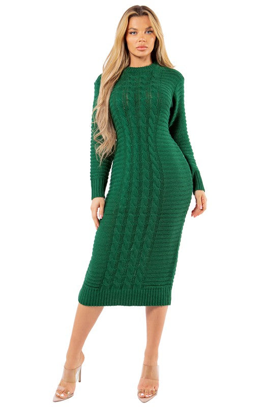 WOMEN FASHION LONG MAXI SWEATER DRESS
