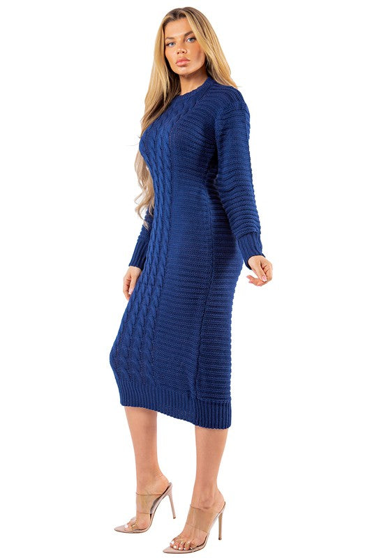 WOMEN FASHION LONG MAXI SWEATER DRESS