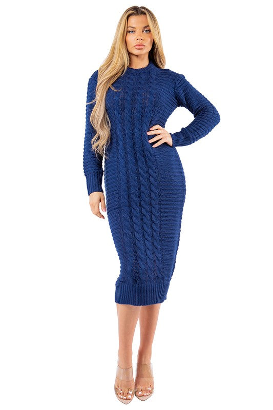 WOMEN FASHION LONG MAXI SWEATER DRESS