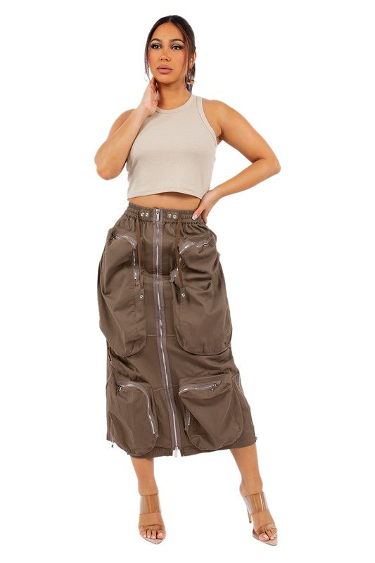 WOMEN FASHION LONG MAXI TWO WAY SKIRT