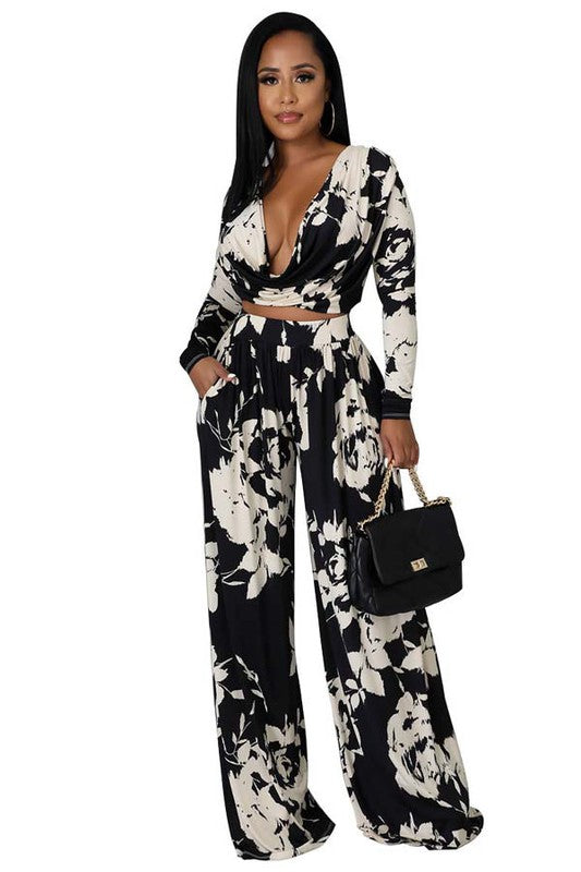 WOMEN SEXY TWO PIECE SET TOP AND PANT