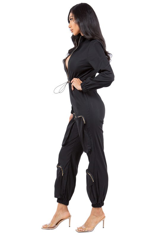 WOMEN FASHION CARGO STYLE JUMPSUIT