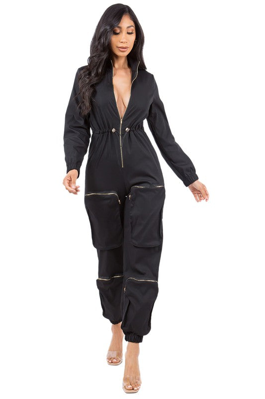 WOMEN FASHION CARGO STYLE JUMPSUIT
