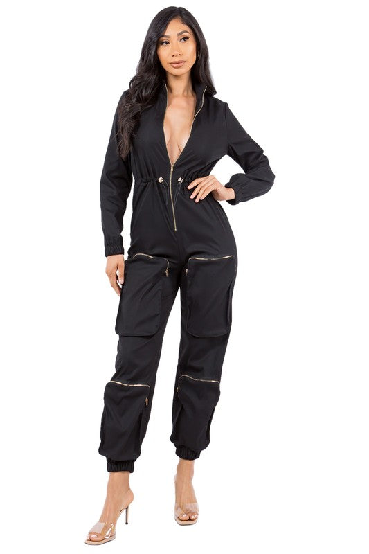 WOMEN FASHION CARGO STYLE JUMPSUIT