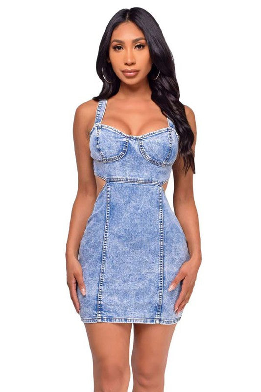WOMEN FASHION DENI MINI DRESS