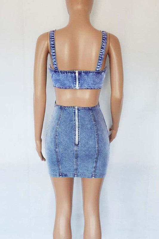 WOMEN FASHION DENI MINI DRESS