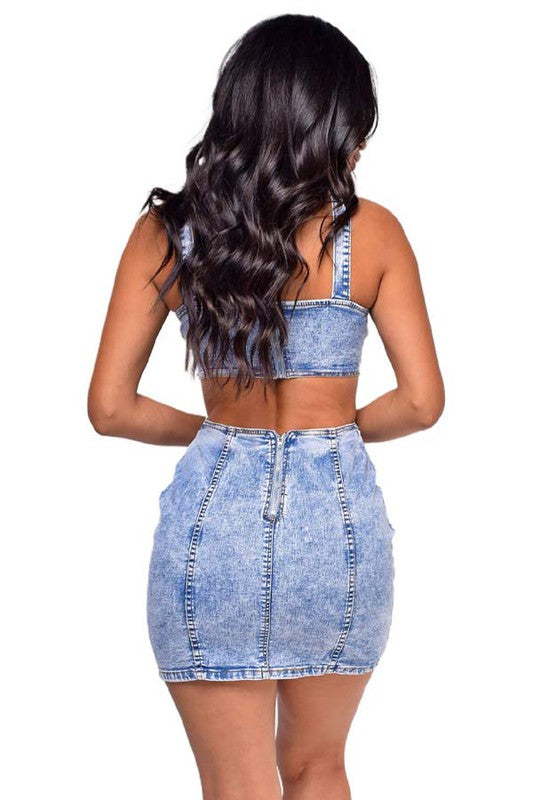 WOMEN FASHION DENI MINI DRESS