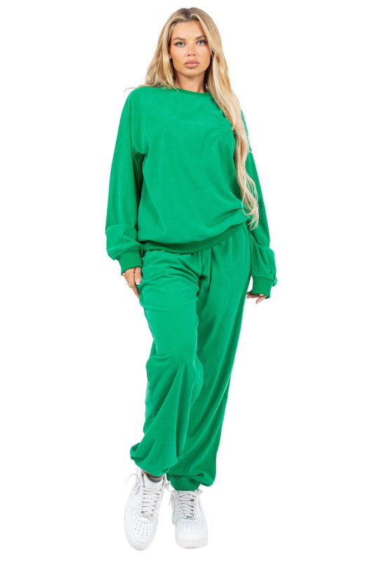 WOMEN TWO PIECE CORDUROY WESTERN SET