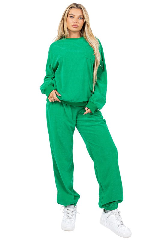WOMEN TWO PIECE CORDUROY WESTERN SET