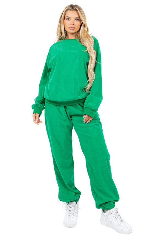 WOMEN TWO PIECE CORDUROY WESTERN SET