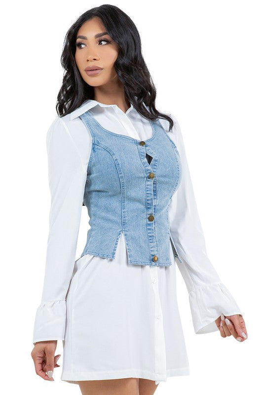 WOMEN FASHION CASUAL SHIRT DRESS
