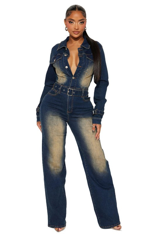 WOMEN FASHION DENIM JUMPSUIT