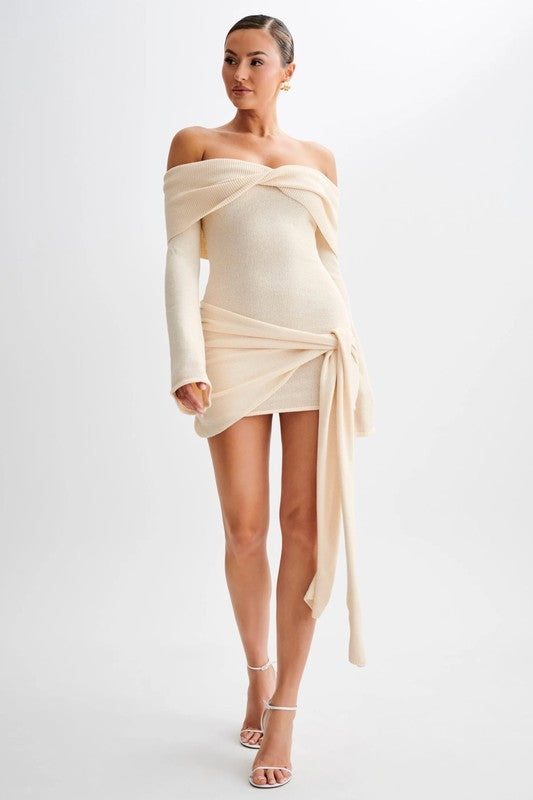 WOMEN FASHION MINI KNIT DRESS