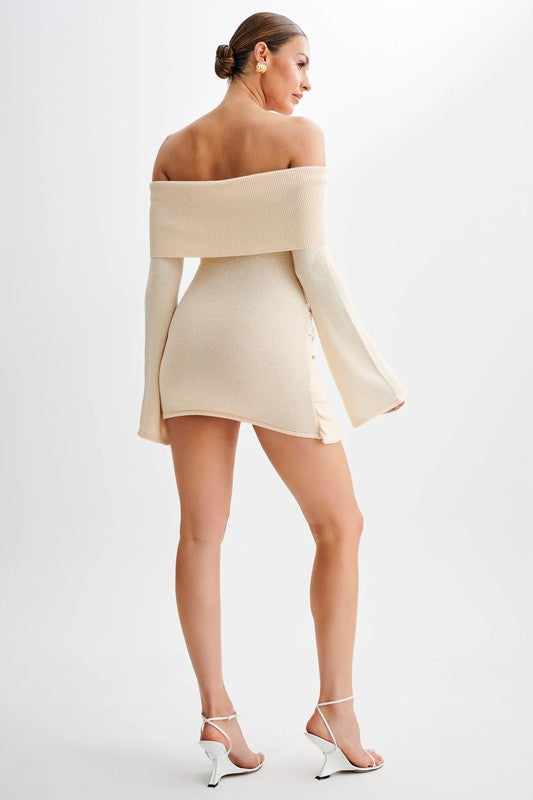 WOMEN FASHION MINI KNIT DRESS