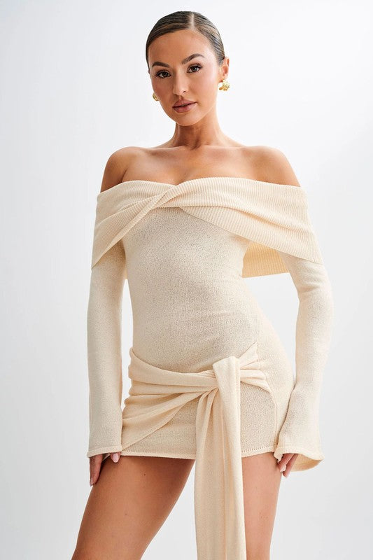 WOMEN FASHION MINI KNIT DRESS