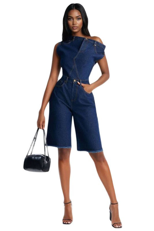 WOMEN FASHION DENIM ROMPER