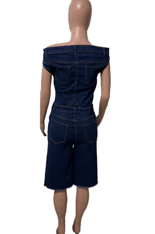WOMEN FASHION DENIM ROMPER