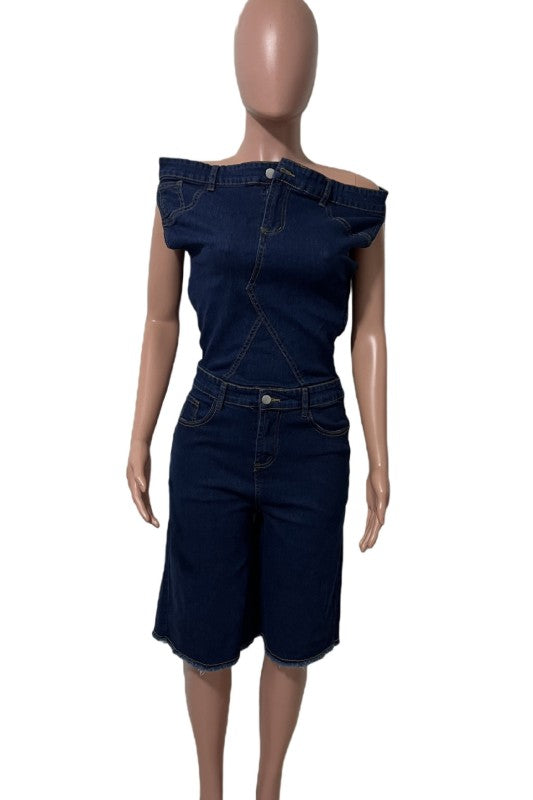WOMEN FASHION DENIM ROMPER