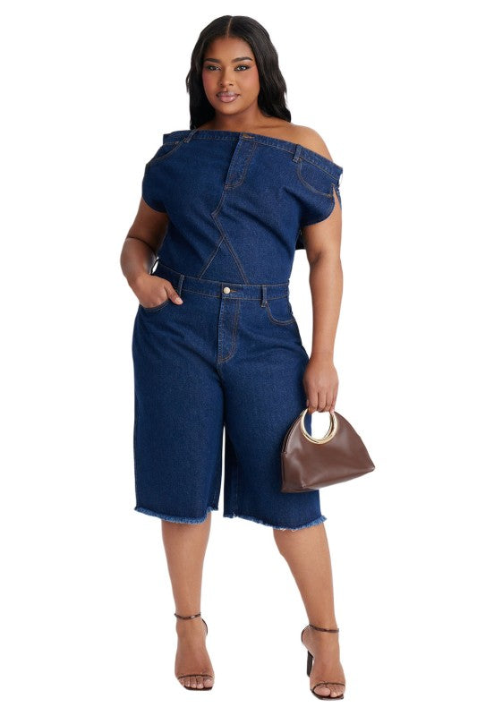 WOMEN FASHION DENIM ROMPER
