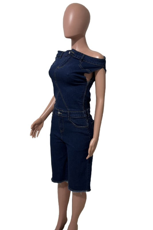 WOMEN FASHION DENIM ROMPER
