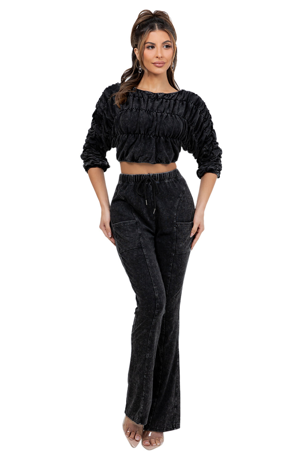 WOMEN FASHION CASUAL TWO PIECE PANT SET