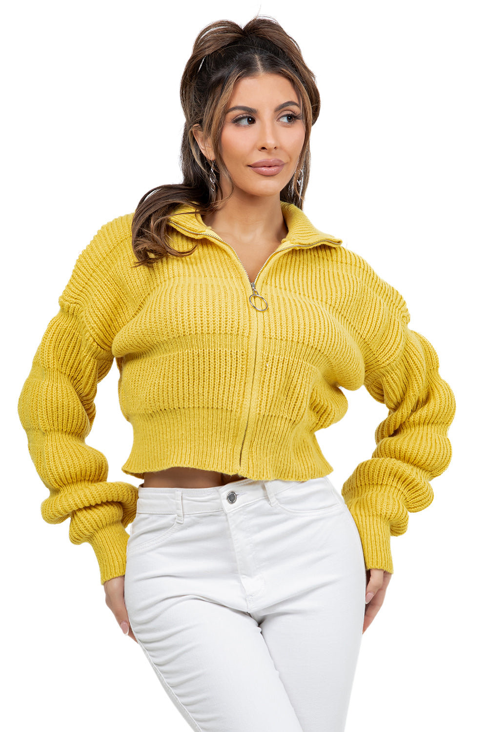 WOMEN FASHION FUZZY CARDIGANS SWEATER