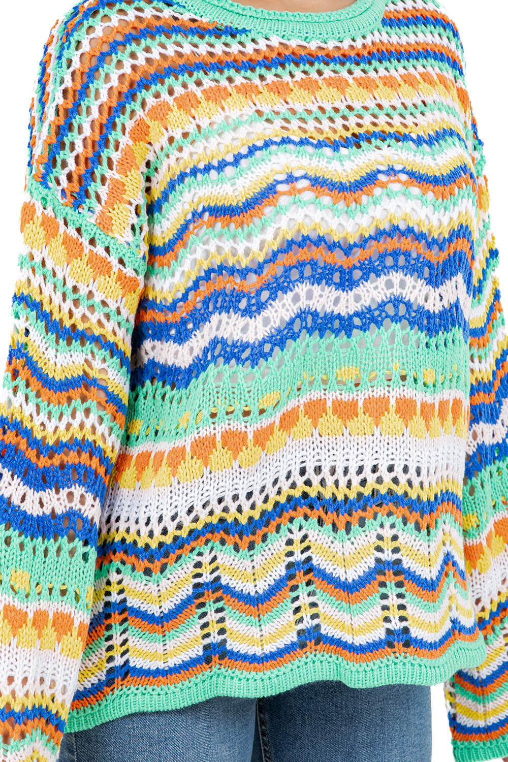WOMEN FASHION TWO TONED OVERSIZE SWEATER