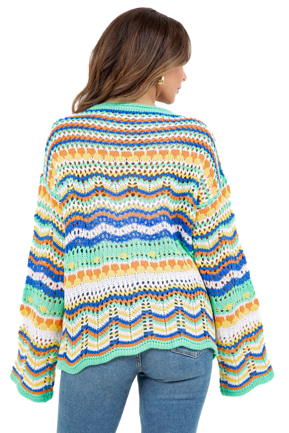 WOMEN FASHION TWO TONED OVERSIZE SWEATER