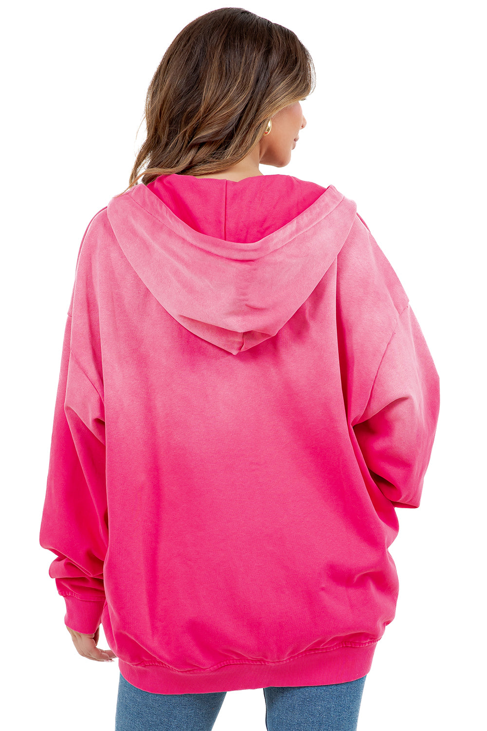 WOMEN FASHION OVERSIZE ZOP FLEECE HOODIE