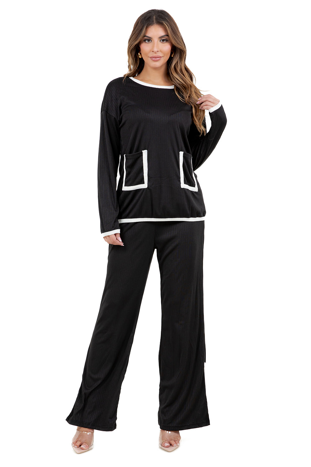 WOMEN FASHION TWO PIECE CASUAL PANT SET