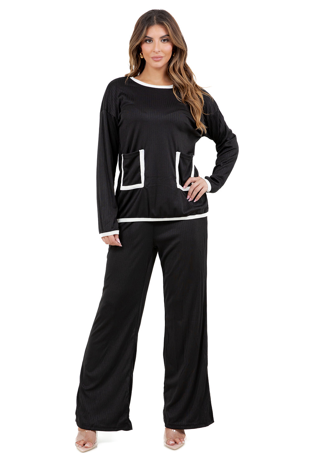 WOMEN FASHION TWO PIECE CASUAL PANT SET
