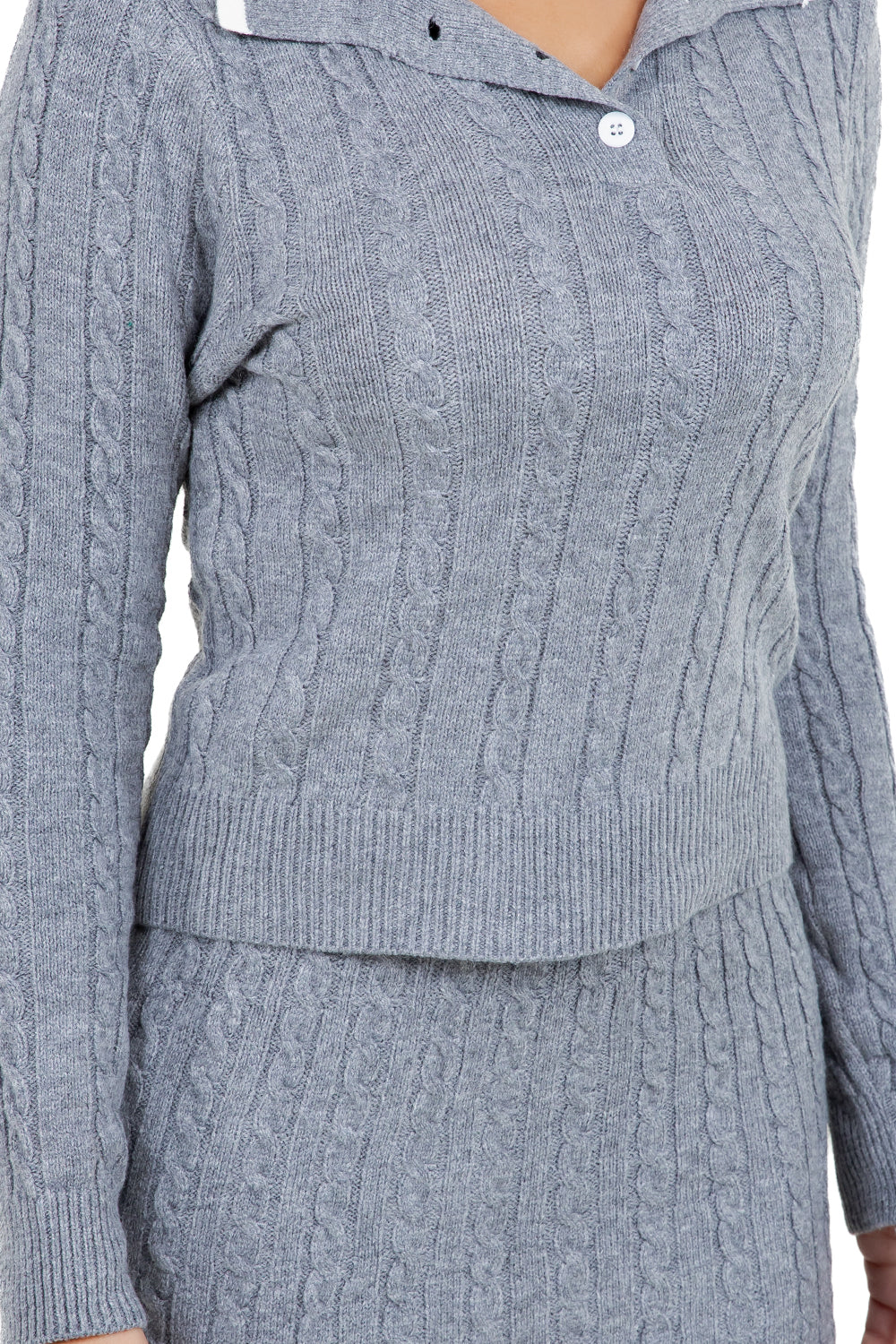 WOMEN FASHION KNITWEAR SKIRT SET