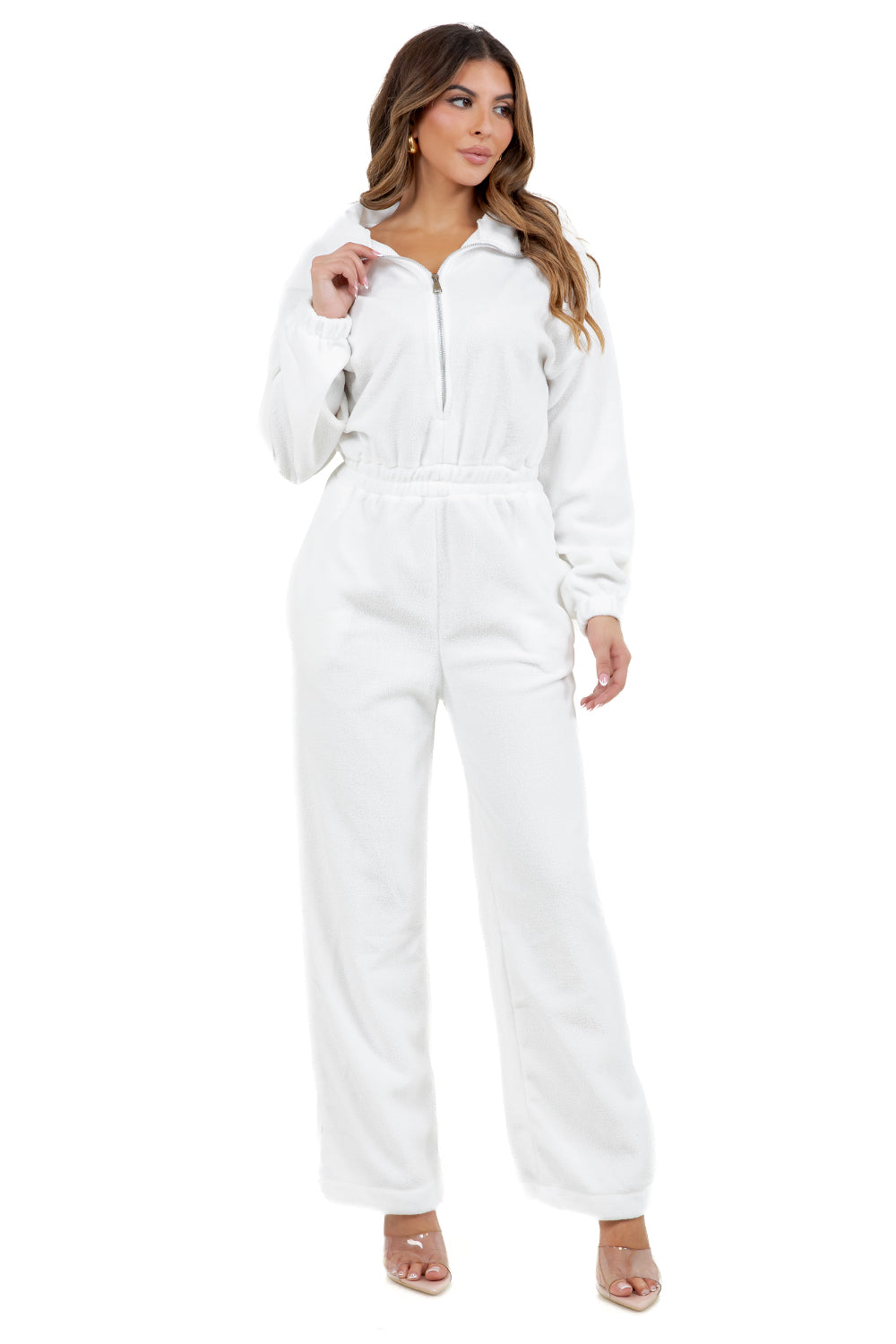 WOMEN FASHION FLEECE CASUAL JUMPSUIT