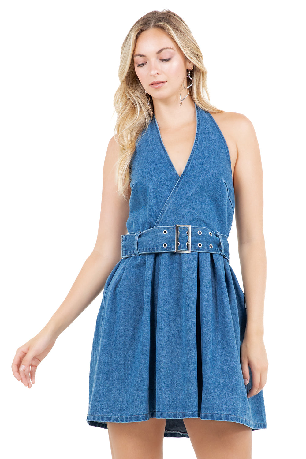 WOMEN FASHION DENIM MINI DRESS