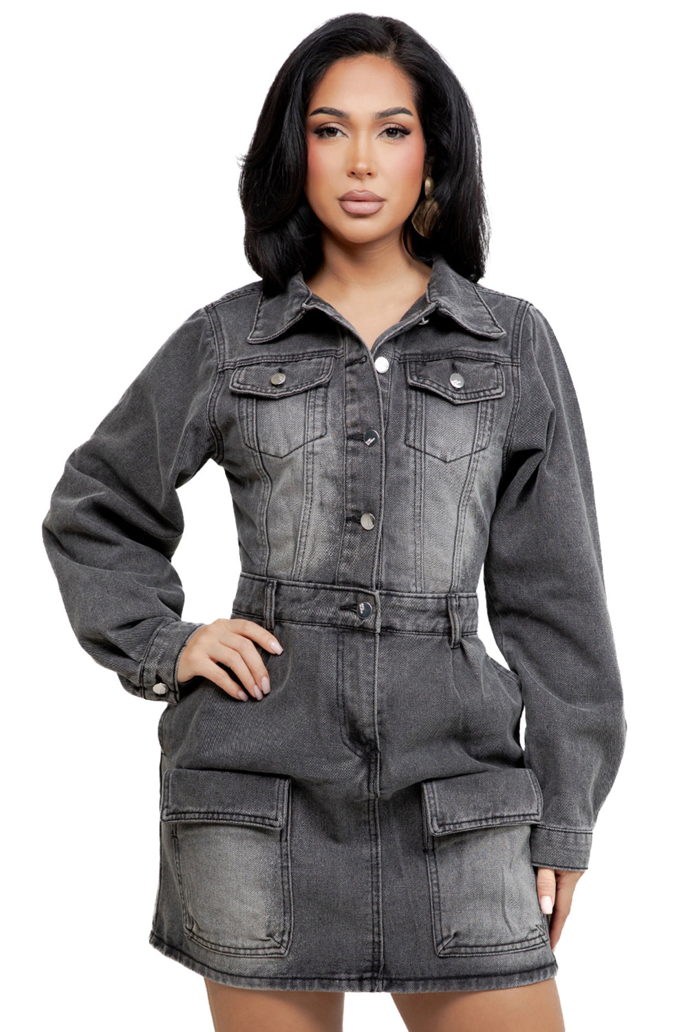 WOMEN FASHION DENIM MINI DRESS
