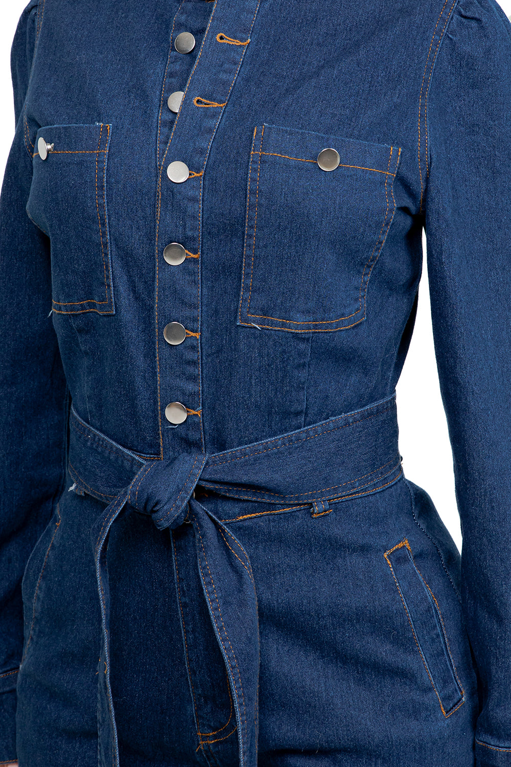 WOMEN FASHION DENIM LONG SLEEVES JUMPSUIT