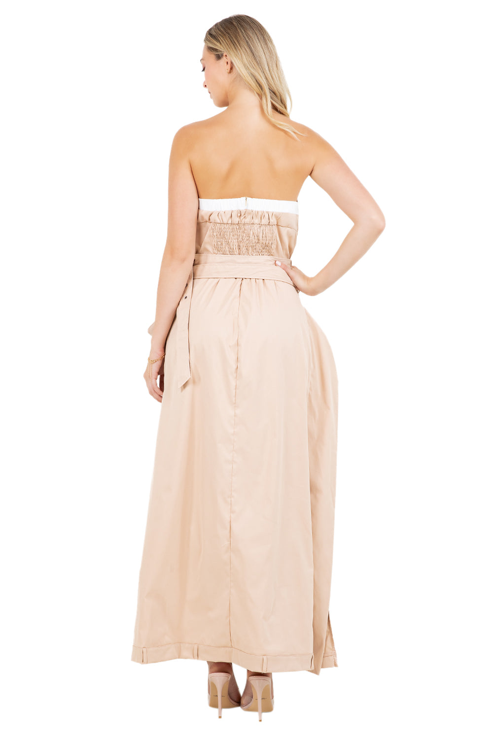 WOMEN FASHION STRAPLESS LONG MAXI DRESS