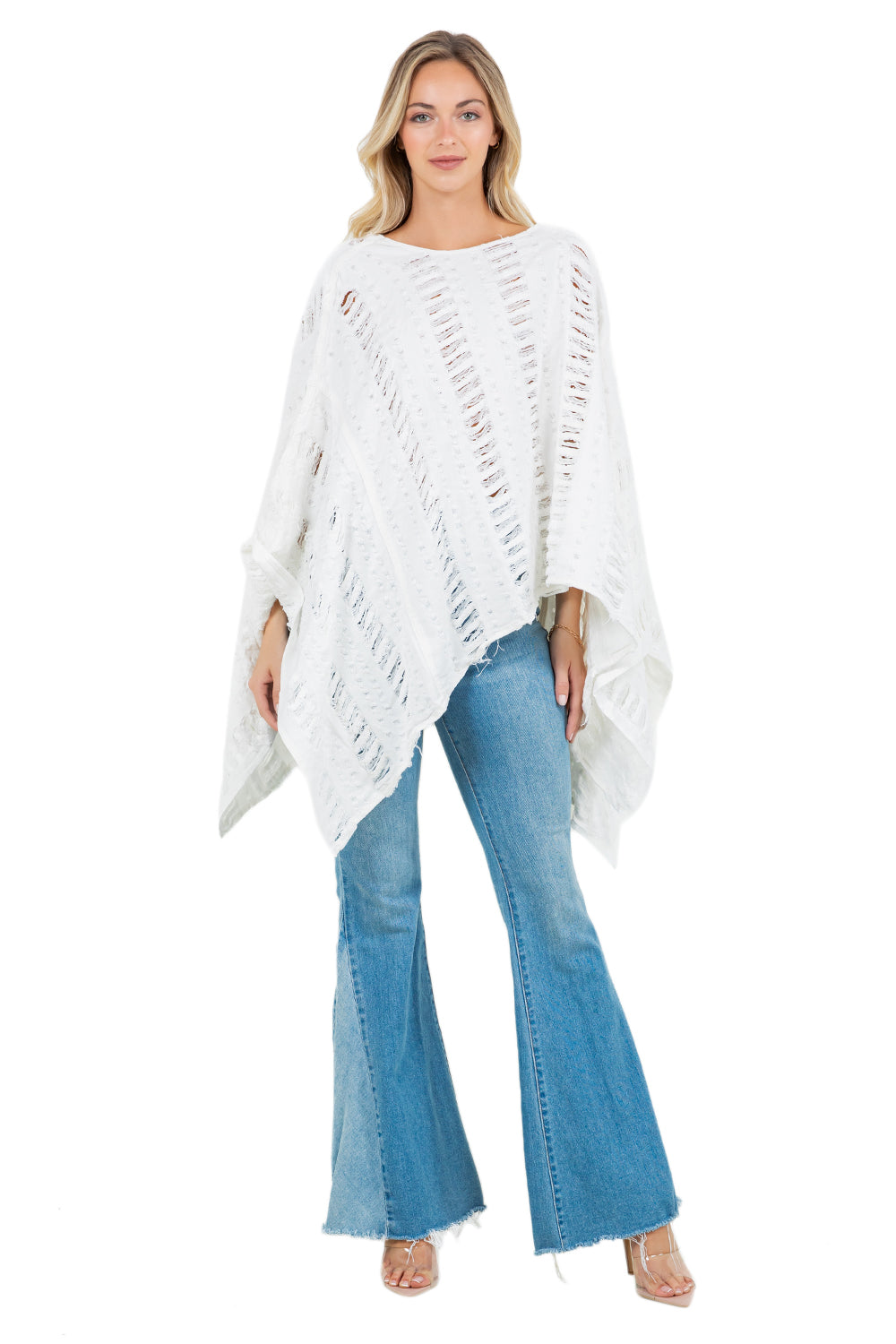 WOMEN FASHION DENIM LOOSE CAPE TOP