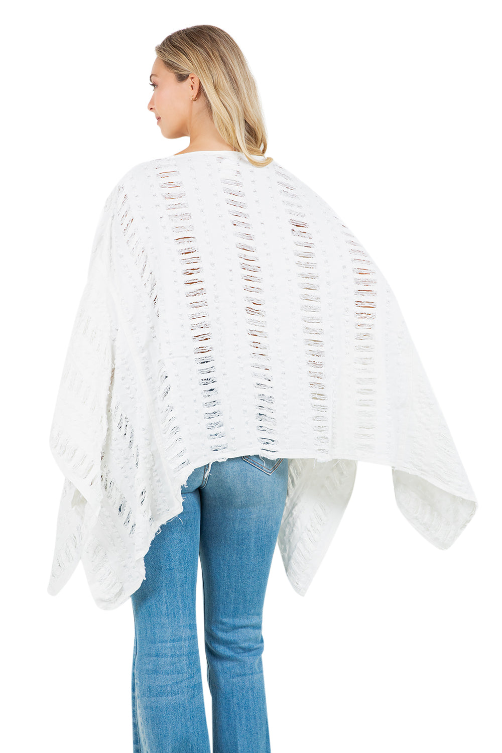 WOMEN FASHION DENIM LOOSE CAPE TOP
