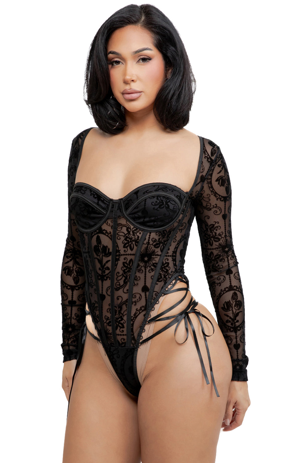 WOMEN FASHION TOP MESH BODYSUIT