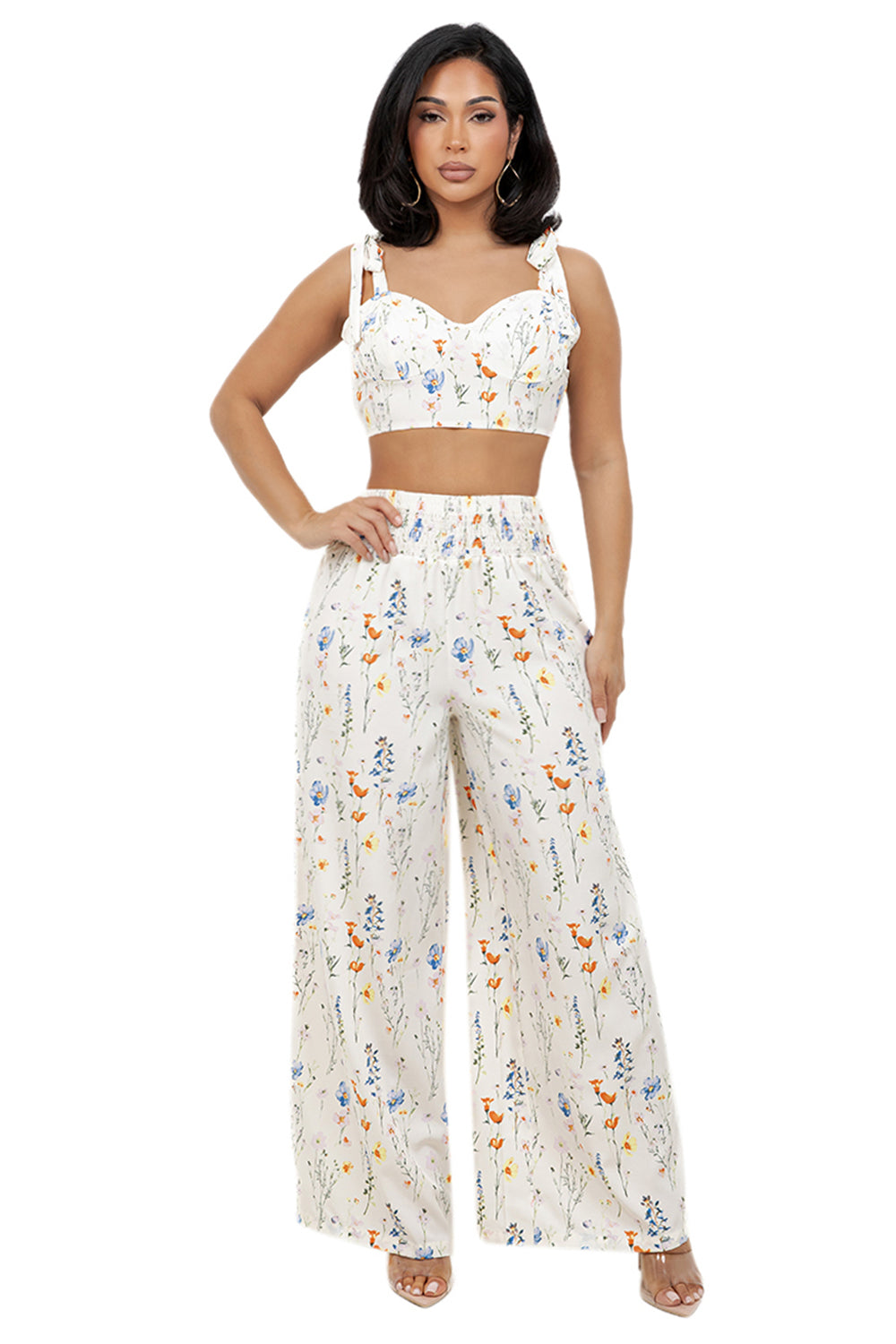 WOMEN FASHION CUTE TOP AND PANTS 2PCS SET