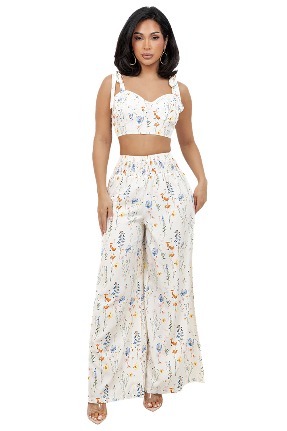 WOMEN FASHION CUTE TOP AND PANTS 2PCS SET