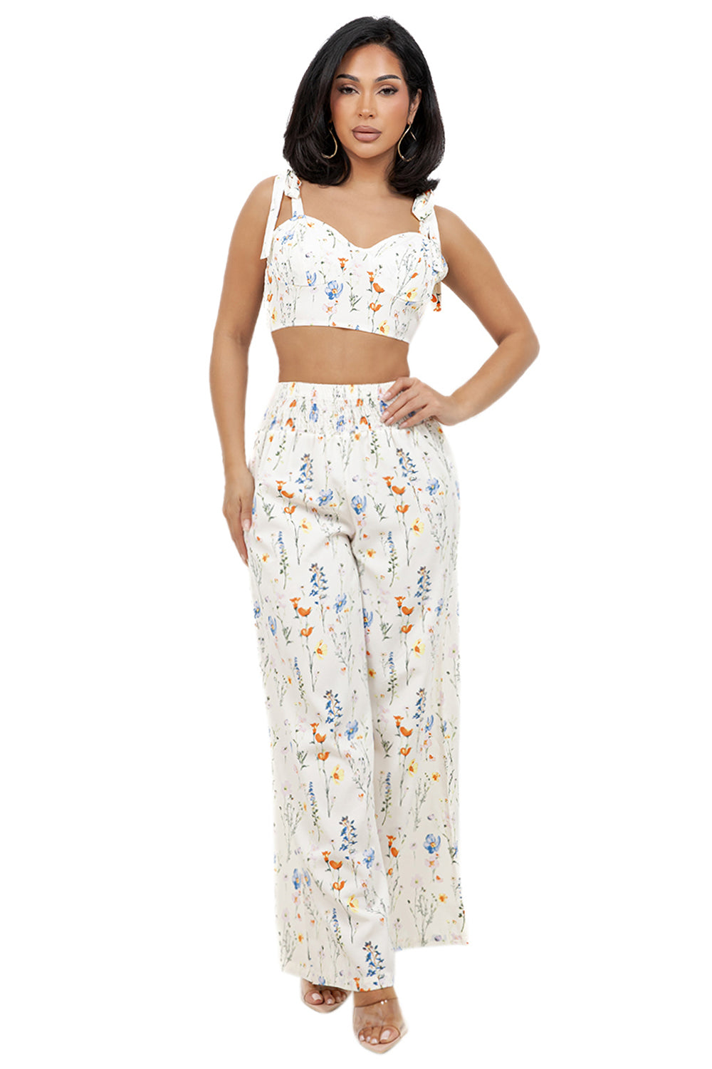 WOMEN FASHION CUTE TOP AND PANTS 2PCS SET