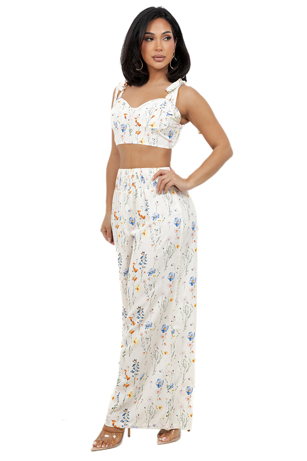 WOMEN FASHION CUTE TOP AND PANTS 2PCS SET