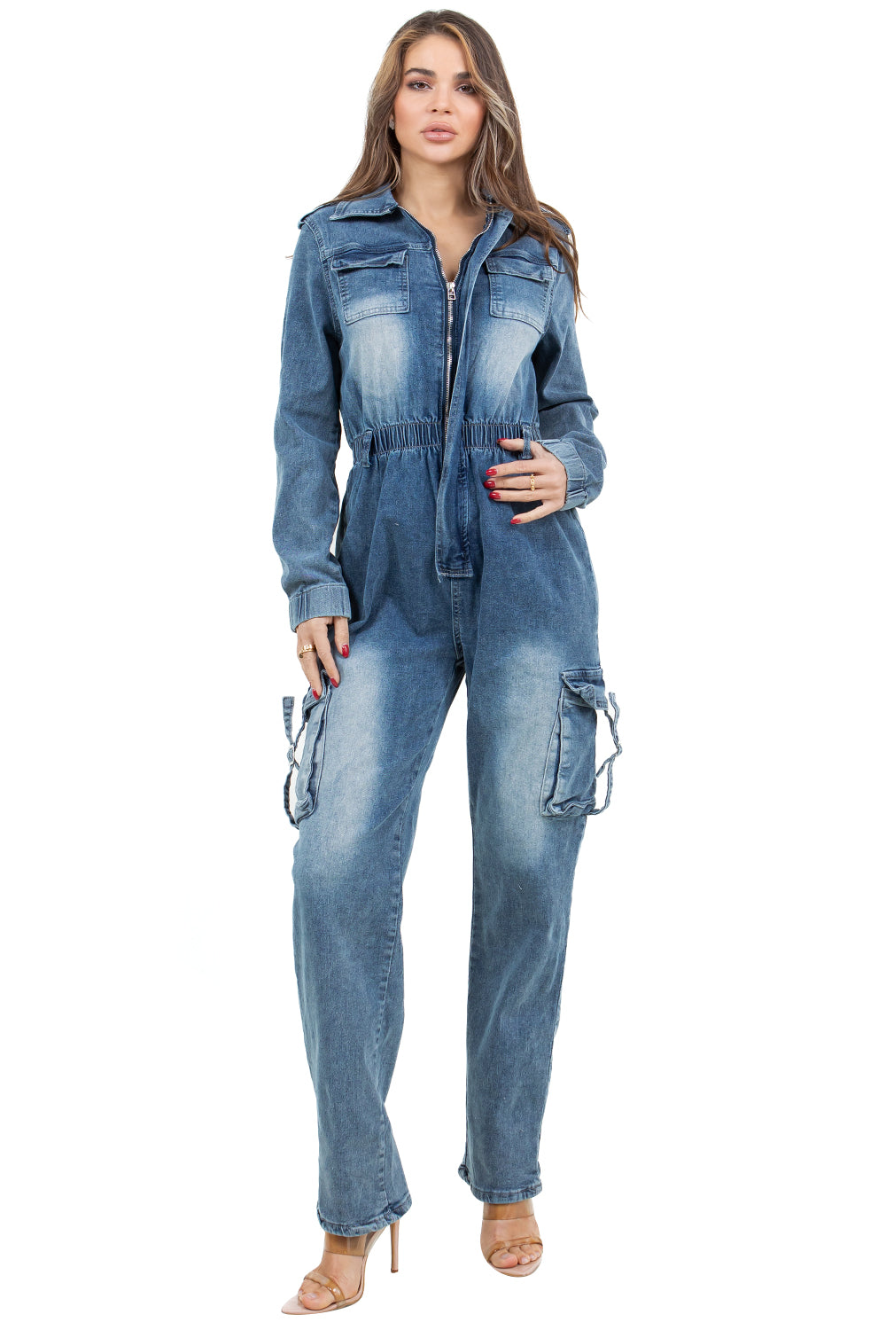 WOMEN DENIM FASHION JUMPSUIT