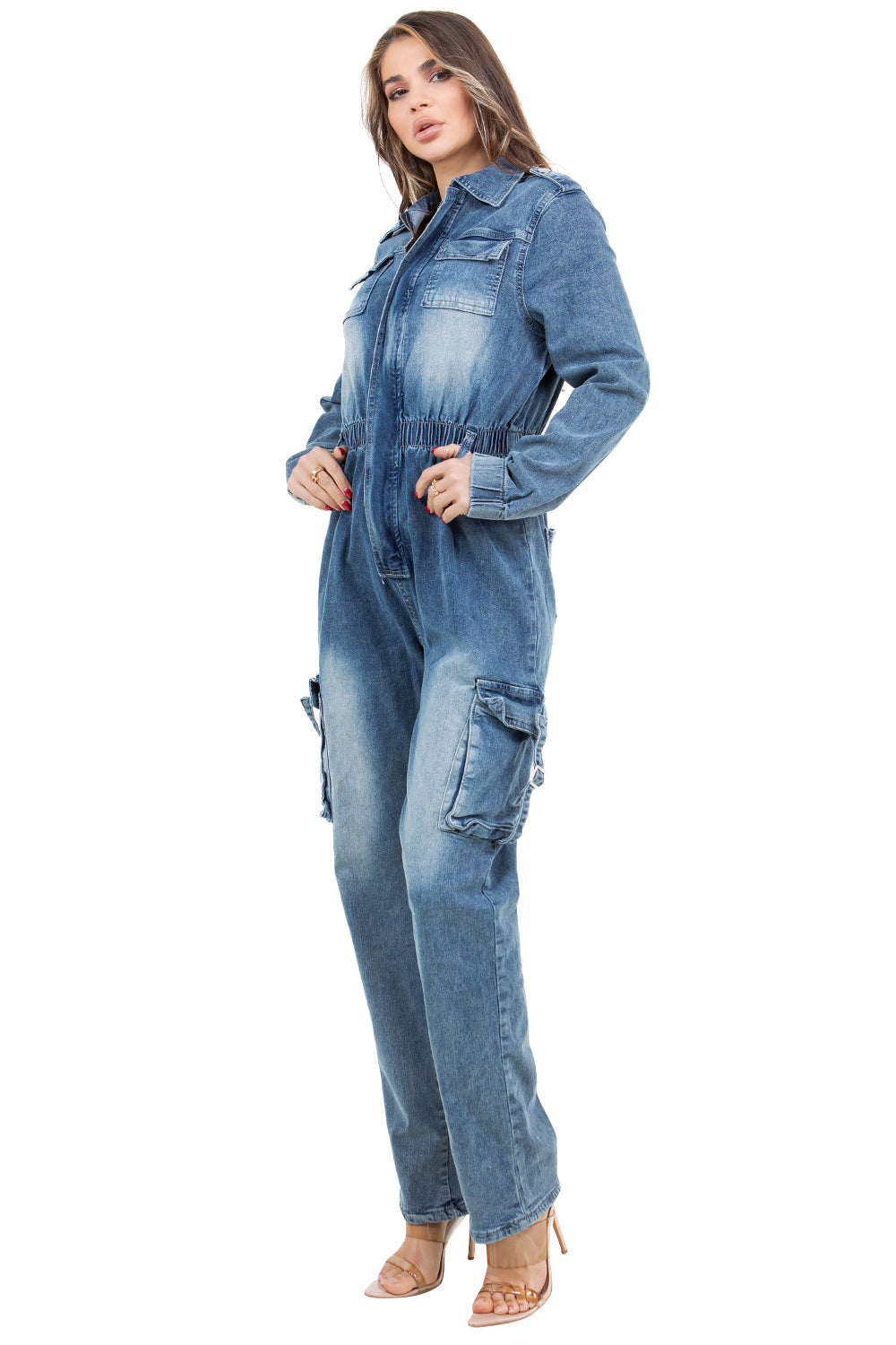WOMEN DENIM FASHION JUMPSUIT
