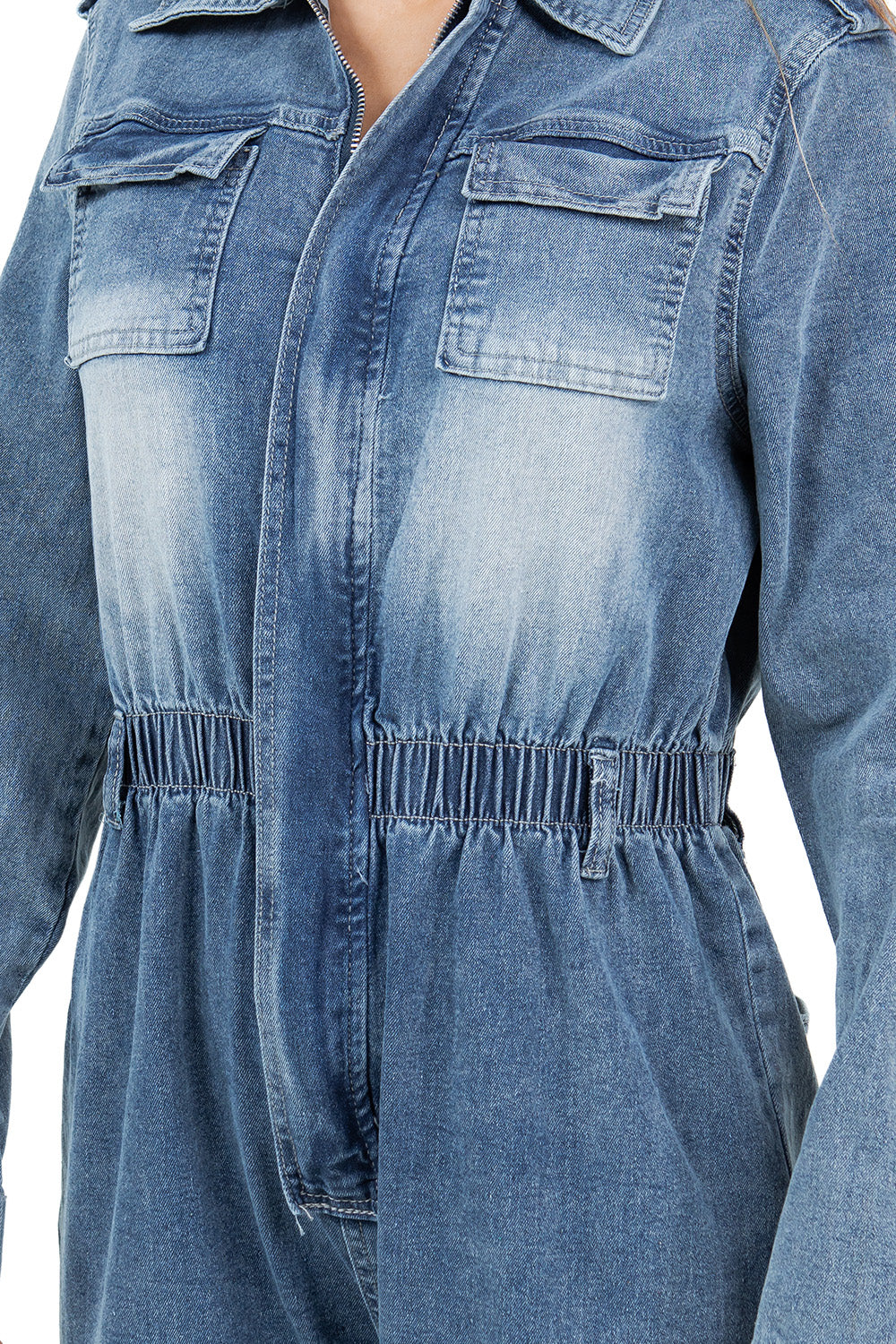 WOMEN DENIM FASHION JUMPSUIT