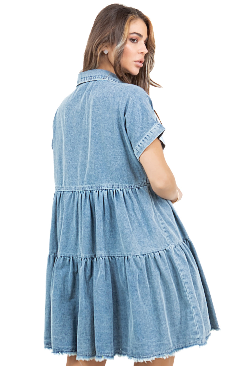 WOMEN FASHION DENIM BAYBDOLL DRESS